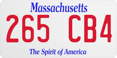 MA license plate 265CB4