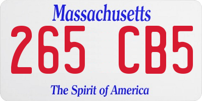 MA license plate 265CB5
