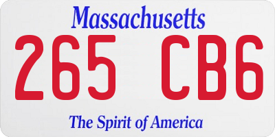 MA license plate 265CB6