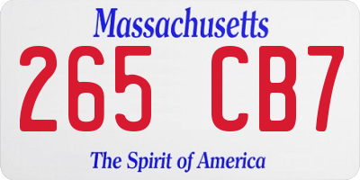 MA license plate 265CB7