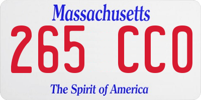 MA license plate 265CC0