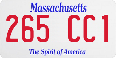 MA license plate 265CC1