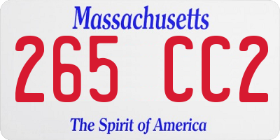 MA license plate 265CC2