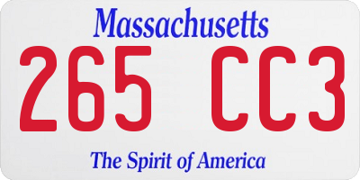 MA license plate 265CC3