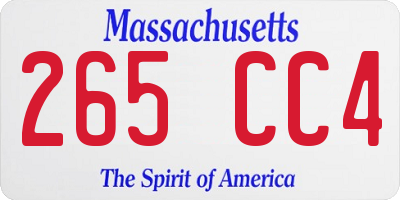 MA license plate 265CC4