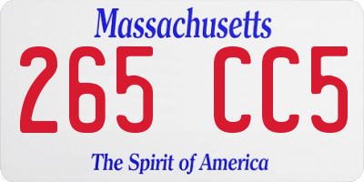MA license plate 265CC5