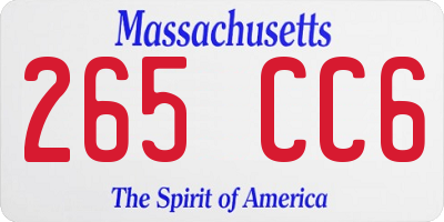 MA license plate 265CC6
