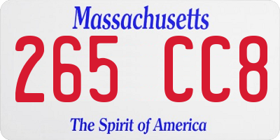 MA license plate 265CC8