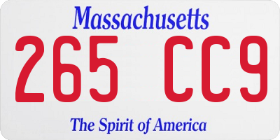 MA license plate 265CC9