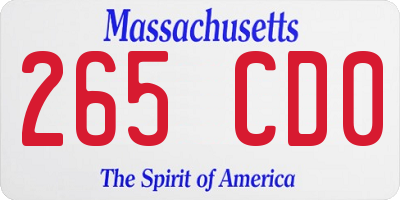 MA license plate 265CD0