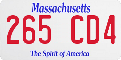 MA license plate 265CD4