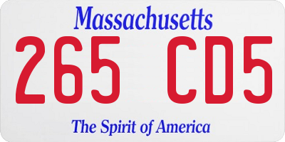 MA license plate 265CD5