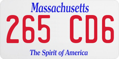 MA license plate 265CD6