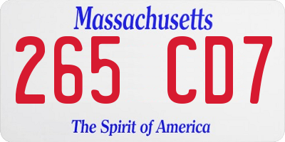 MA license plate 265CD7