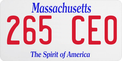MA license plate 265CE0