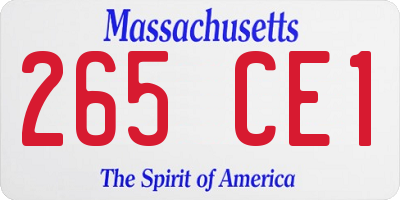 MA license plate 265CE1