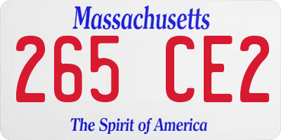 MA license plate 265CE2