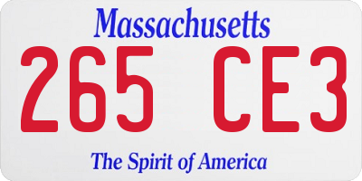 MA license plate 265CE3