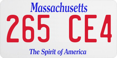 MA license plate 265CE4