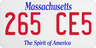 MA license plate 265CE5