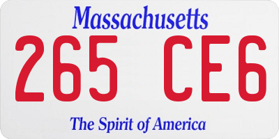 MA license plate 265CE6