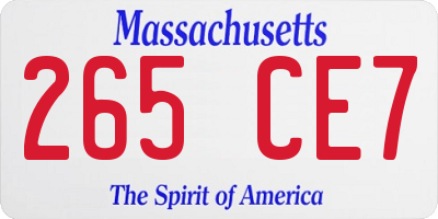 MA license plate 265CE7