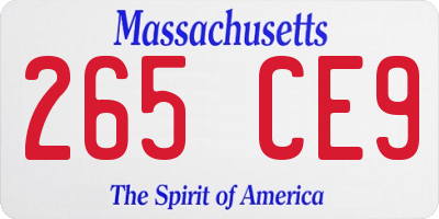 MA license plate 265CE9