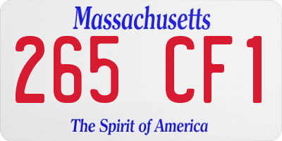 MA license plate 265CF1