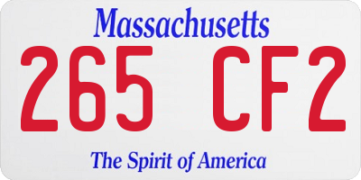 MA license plate 265CF2