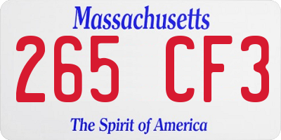 MA license plate 265CF3