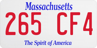 MA license plate 265CF4