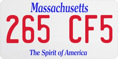 MA license plate 265CF5