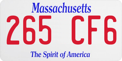 MA license plate 265CF6