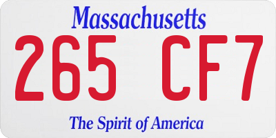 MA license plate 265CF7