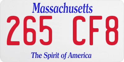 MA license plate 265CF8