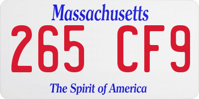 MA license plate 265CF9