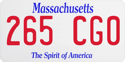MA license plate 265CG0