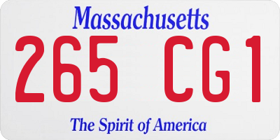 MA license plate 265CG1