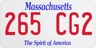 MA license plate 265CG2