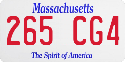 MA license plate 265CG4