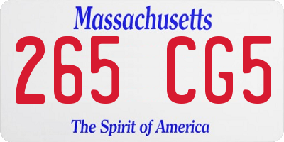 MA license plate 265CG5