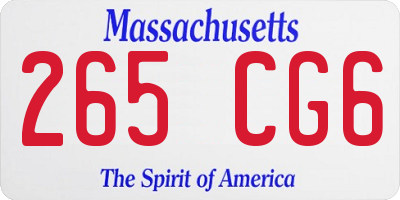 MA license plate 265CG6
