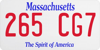 MA license plate 265CG7