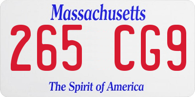 MA license plate 265CG9