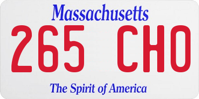 MA license plate 265CH0