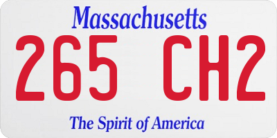 MA license plate 265CH2