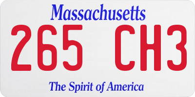 MA license plate 265CH3