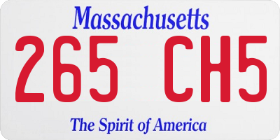 MA license plate 265CH5