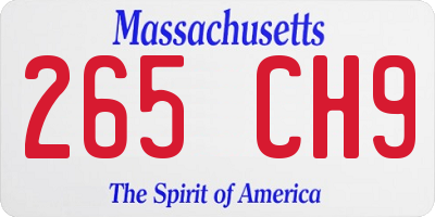 MA license plate 265CH9