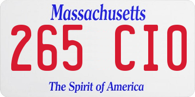 MA license plate 265CI0